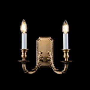 Klasyczna lampa mosiężna - Kinkiet dwuramienny KG/2/WL