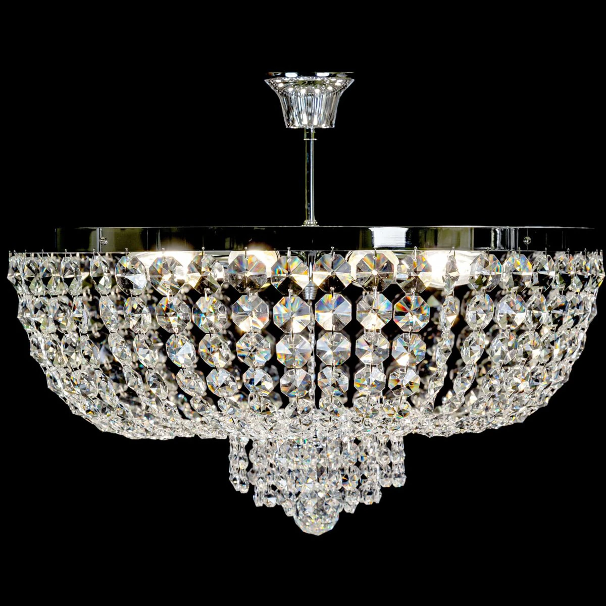 Klasyczny żyrandol typu Plafon do niskich pomieszczeń, kryształowy plafon 50 cm