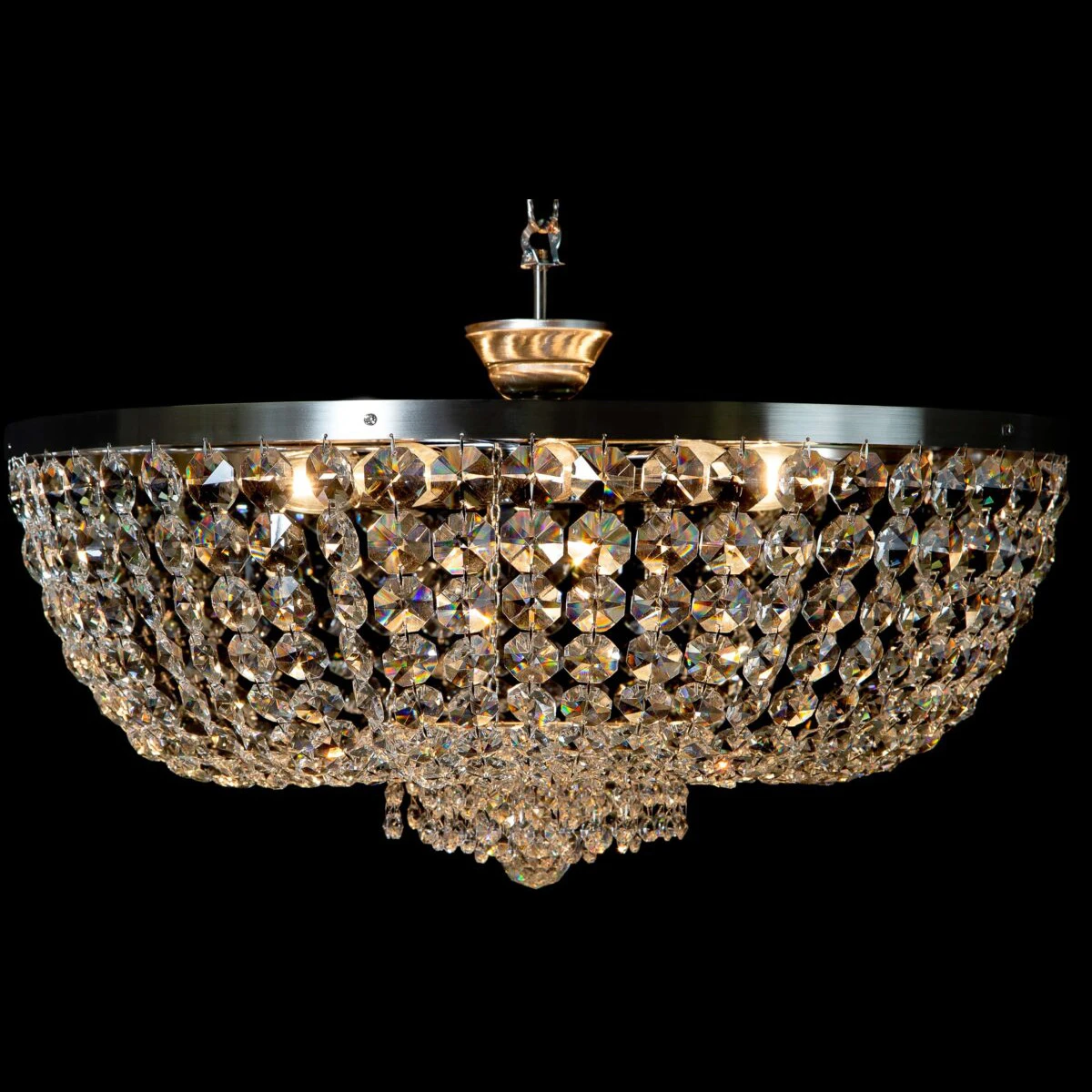 Klasyczny żyrandol typu Plafon do niskich pomieszczeń, kryształowy plafon 60 cm