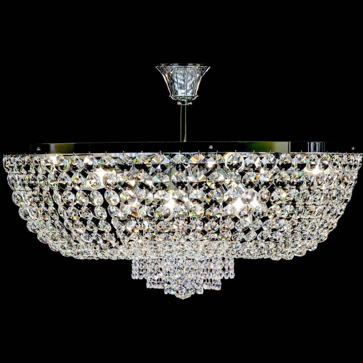 Klasyczny żyrandol typu Plafon do niskich pomieszczeń, kryształowy plafon 70 cm