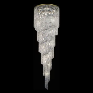 Lampa z kolekcji Spirala, spiralny kryształowy żyrandol 240cm